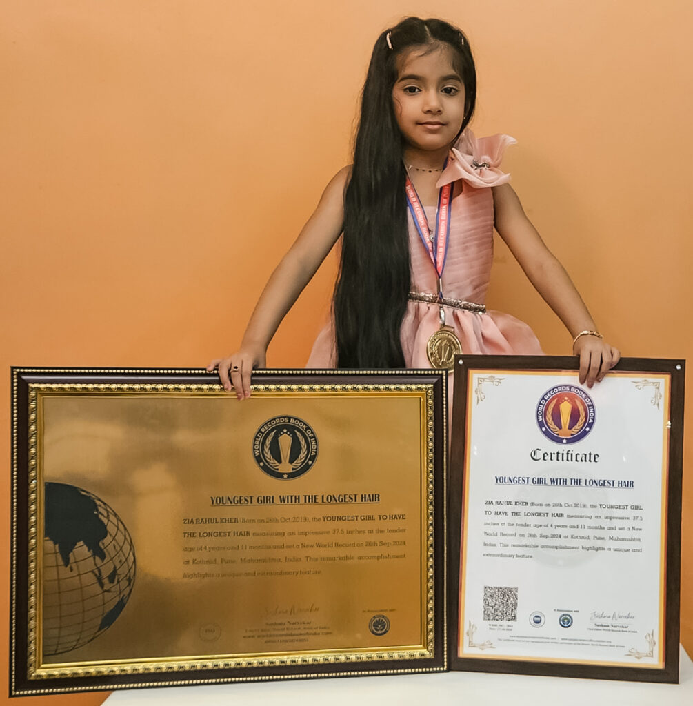 youngest Girl with longest hairZia Rahul Kher