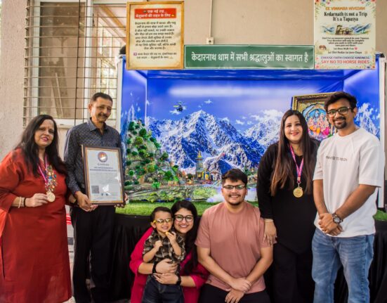 Unique Ganpati Decoration Depicting Shri Kedarnath Dham Yatra With A Cable Car Concept World Record